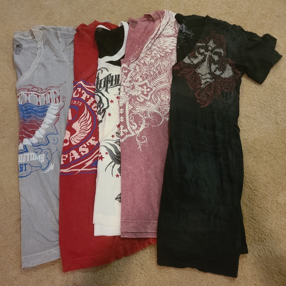 5 affliction tees